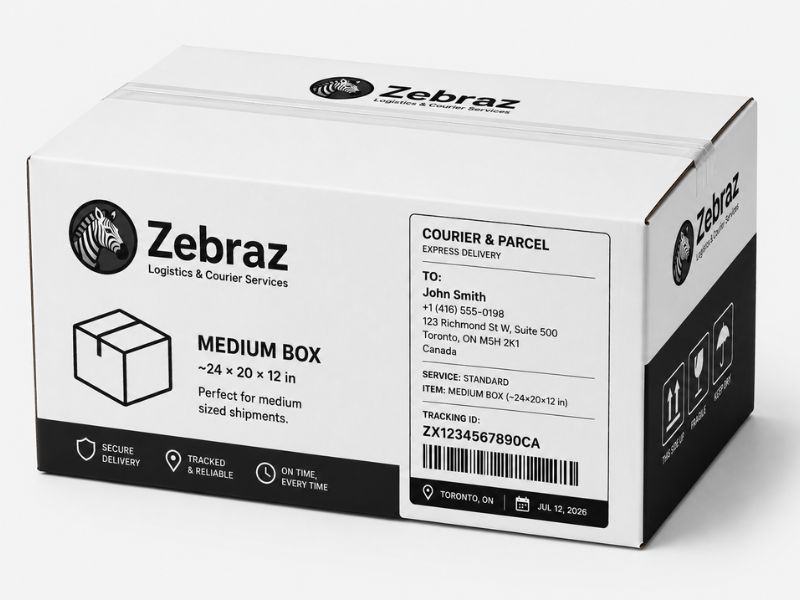 Medium box, example parcel size