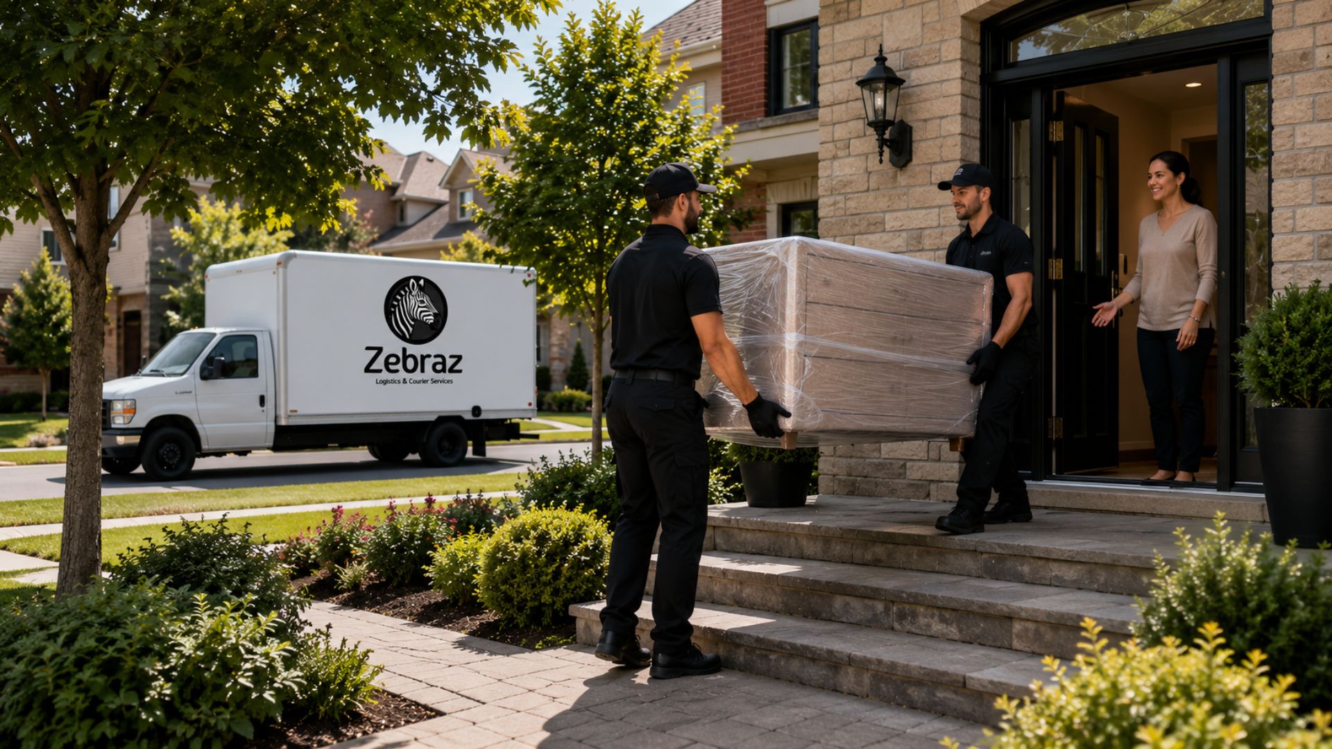 Movers carrying furniture for a small load move